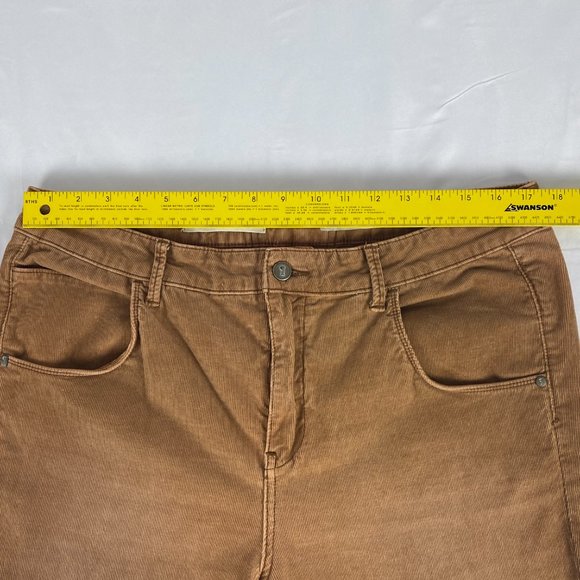 Anthropologie Pilcro Pants Women 35x31* Corduroy Script Lace Up Back Flare‎ Leg - Picture 9 of 14